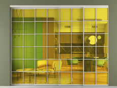 Перегородка Формато внутри проёма 4 створки с синхронным механизмом