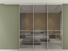 Перегородка Formato вдоль стены на потолок 3 створки с синхронным механизмом