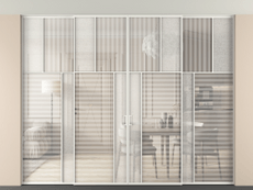 Перегородка Mosaic внутри проёма скрытое крепление в потолок 4 створки