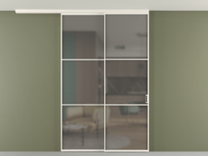 Перегородка Formato вдоль стены на потолок 2 створки с синхронным механизмом