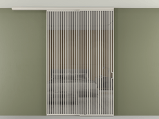 Перегородка Formato вдоль стены на потолок 2 створки с синхронным механизмом