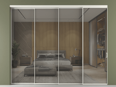 Перегородка Formato внутри проёма 4 створки с синхронным механизмом