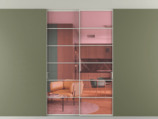 Перегородка Formato внутри проёма скрытое крепление в потолок 2 створки