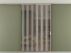 Перегородка Formato вдоль стены на потолок 2 створки с синхронным механизмом