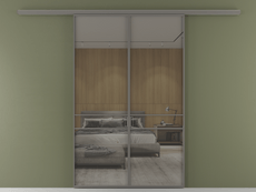 Перегородка Формато вдоль стены 2 створки