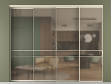 Перегородка Formato внутри проёма 4 створки с синхронным механизмом