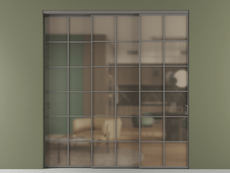 Перегородка Формато внутри проёма 3 створки с синхронным механизмом