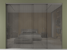 Перегородка Formato внутри проёма 4 створки с синхронным механизмом