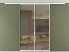 Перегородка Formato вдоль стены на потолок 2 створки