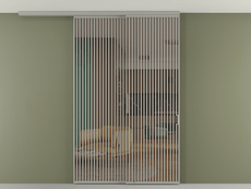 Перегородка Formato вдоль стены на потолок 2 створки с синхронным механизмом