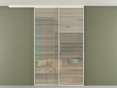 Перегородка Formato вдоль стены на потолок 2 створки с синхронным механизмом