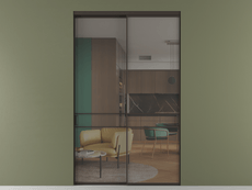 Перегородка Formato внутри проёма 2 створки