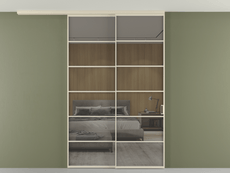 Перегородка Formato вдоль стены на потолок 2 створки с синхронным механизмом