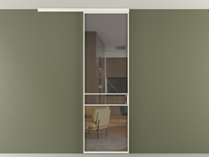 Перегородка Formato вдоль стены на потолок 1 створка