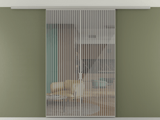 Перегородка Formato вдоль стены на потолок 2 створки