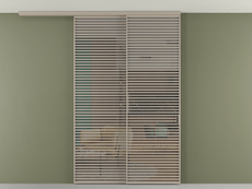 Перегородка Formato вдоль стены на потолок 2 створки с синхронным механизмом