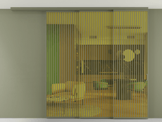 Перегородка Formato вдоль стены на потолок 3 створки с синхронным механизмом