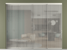 Перегородка Formato внутри проёма 4 створки с синхронным механизмом