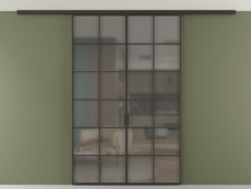 Перегородка Formato вдоль стены на потолок 2 створки