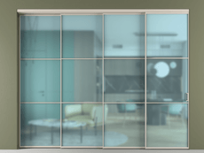 Перегородка Formato внутри проёма 4 створки с синхронным механизмом