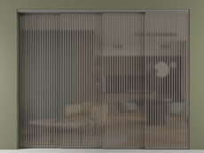 Перегородка Formato внутри проёма 4 створки с синхронным механизмом