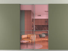 Перегородка Formato внутри проёма скрытое крепление в потолок 2 створки