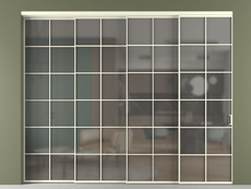 Перегородка Формато внутри проёма 4 створки с синхронным механизмом