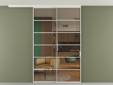 Перегородка Формато вдоль стены на потолок 2 створки с синхронным механизмом