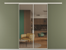 Перегородка Formato вдоль стены 2 створки