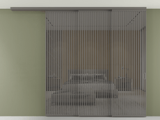 Перегородка Formato вдоль стены на потолок 3 створки с синхронным механизмом