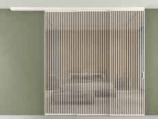 Перегородка Формато вдоль стены на потолок 3 створки с синхронным механизмом