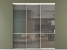 Перегородка Formato внутри проёма 3 створки с синхронным механизмом