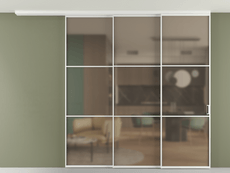 Перегородка Формато вдоль стены на потолок 3 створки с синхронным механизмом