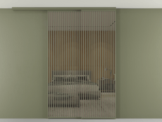 Перегородка Formato вдоль стены на потолок 2 створки с синхронным механизмом