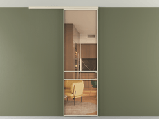 Перегородка Formato вдоль стены на потолок одностворчатая