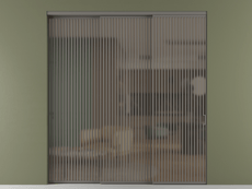 Перегородка Formato внутри проёма 3 створки с синхронным механизмом