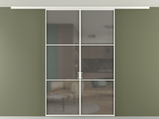 Перегородка Formato вдоль стены на потолок 2 створки