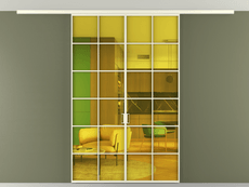 Перегородка Formato вдоль стены на потолок 2 створки