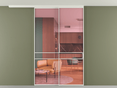 Перегородка Formato вдоль стены на потолок 2 створки с синхронным механизмом