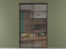 Перегородка Formato внутри проёма 2 створки