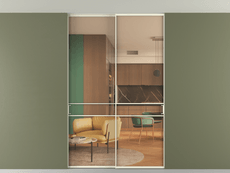 Перегородка Формато внутри проёма скрытое крепление в потолок 2 створки