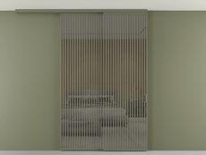 Перегородка Formato вдоль стены на потолок 2 створки с синхронным механизмом