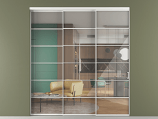 Перегородка Формато внутри проёма 3 створки с синхронным механизмом