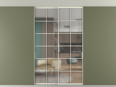 Перегородка Formato внутри проёма скрытое крепление в потолок 2 створки