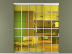 Перегородка Formato внутри проёма 3 створки с синхронным механизмом