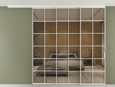 Перегородка Formato вдоль стены на потолок 3 створки с синхронным механизмом