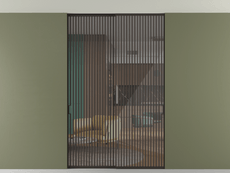 Перегородка Формато внутри проёма скрытое крепление в потолок 2 створки