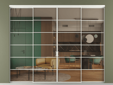 Перегородка Formato внутри проёма 4 створки