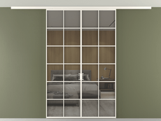 Перегородка Formato вдоль стены на потолок 2 створки