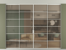 Перегородка Формато внутри проёма скрытое крепление в потолок 4 створки